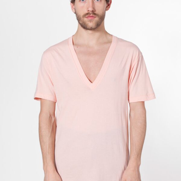 6456 Sheer Jersey V-Neck S/S Summer T-Shirt Thumbnail