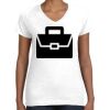 Women's Fine Jersey V-Neck Tee Thumbnail